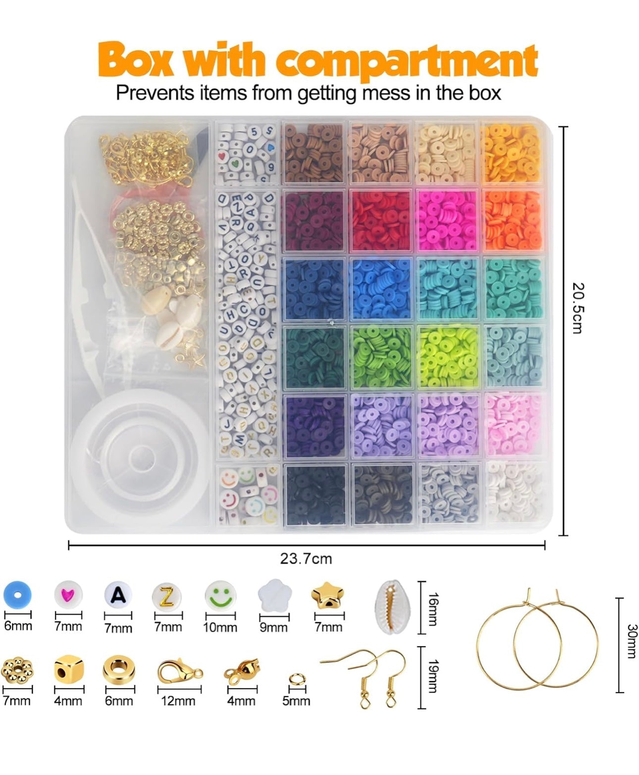 5500pcs Clay Beads Bracelet Making Kit 24 Colors Friendship Bracelet kit with Letter Beads DIY for Girls Ages 6-12